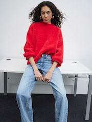 River Island Red Hairy Jumper - Image 2 of 4