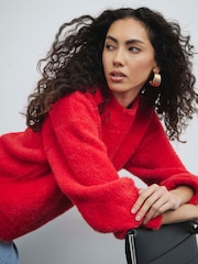 River Island Red Hairy Jumper - Image 3 of 4