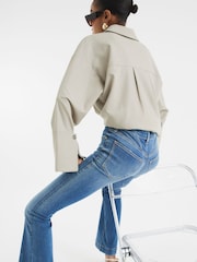 River Island Blue High Rise Tummy Hold Flare Jeans - Image 3 of 6