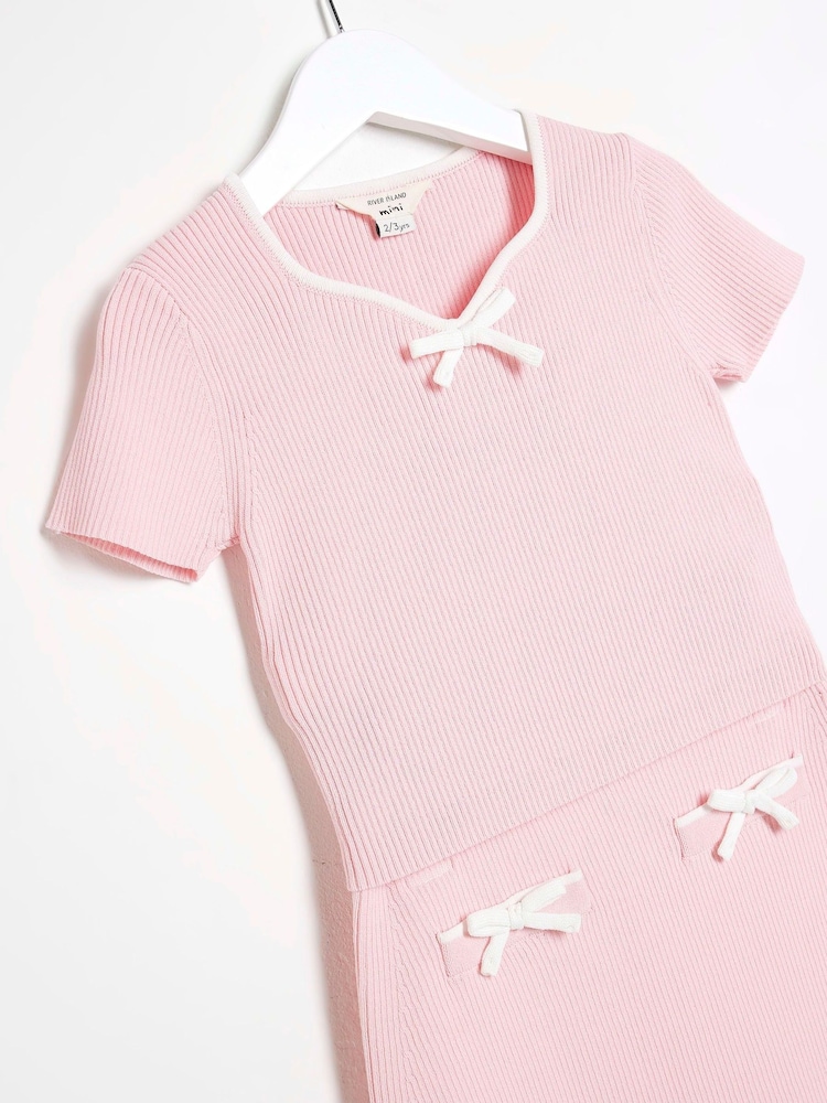 River Island Pink Girls Sweetheart Skirt 100% Cotton Set - Image 4 of 5