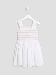 River Island White Girls Broidery Hem Dress - Image 1 of 4