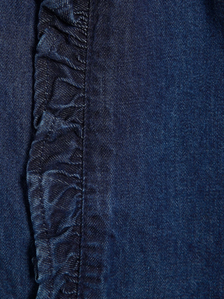 River Island Blue Girls Denim 100% Cotton Gilet Skirt Set - Image 5 of 5