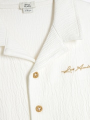 River Island White Boys Textured Revere Shirt Set - Image 4 of 4