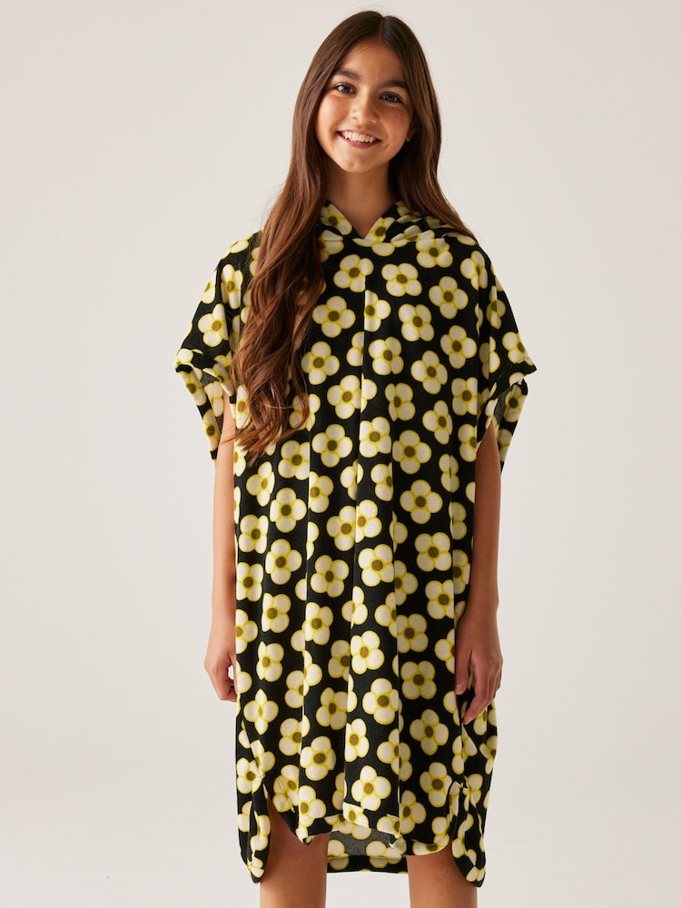 Regatta Black Orla Kiely Girls Towel Robe - Image 1 of 7