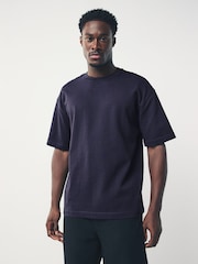 Morado - Corte amplio - Camiseta de tejido grueso - Imagen 1 de 8