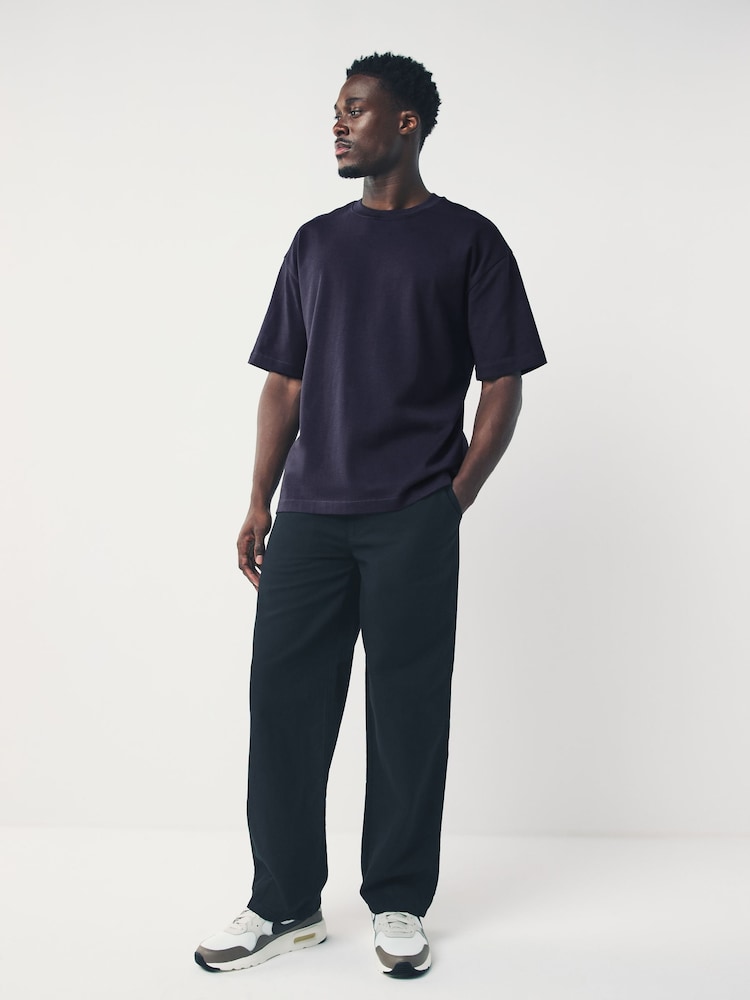Purple Relaxed Fit Heavyweight T-Shirt - Image 2 of 8 Purple Relaxed Fit Heavyweight T-Shirt - Image 2 of 8