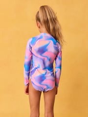 Purple Long Sleeved Sunsafe Swimsuit (3-16yrs) - Image 2 of 7
