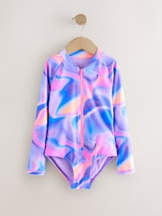 Purple Long Sleeved Sunsafe Swimsuit (3-16yrs) - Image 4 of 7
