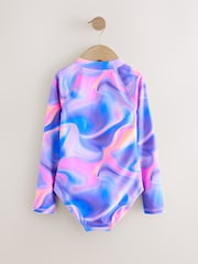 Purple Long Sleeved Sunsafe Swimsuit (3-16yrs) - Image 5 of 7