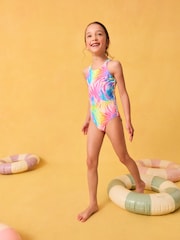 Rainbow Zebra Double Strap Swimsuit (3-16yrs) - Image 1 of 3