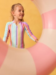 Rainbow Stripe Long Sleeved Swimsuit (3-16yrs) - Image 4 of 8