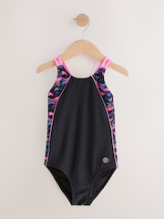 Black/Pink Double Strap Swimsuit (3-16yrs) - Image 4 of 8