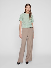 VILA Green Knitted Short Sleeve Top - Image 1 of 7