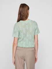 VILA Green Knitted Short Sleeve Top - Image 2 of 7