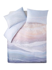 Sara Miller Blue and Blush Coastal Dawn Duvet Cover and Pillowcase Set - Image 5 of 6