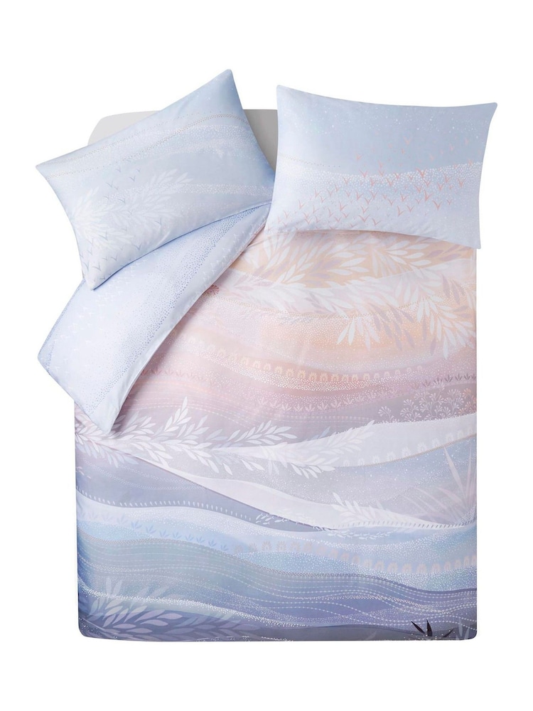 Sara Miller Blue and Blush Coastal Dawn Duvet Cover and Pillowcase Set - Image 5 of 6
