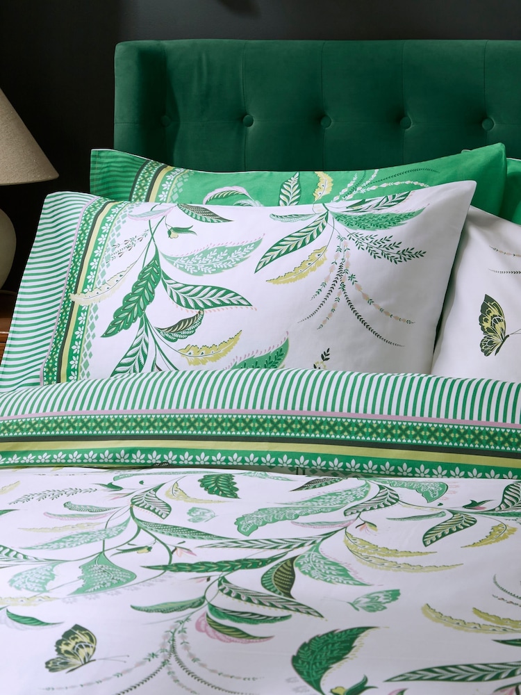 Sara Miller Spring Green Fern Garden Duvet Cover and Pillowcase Set - Image 1 of 4