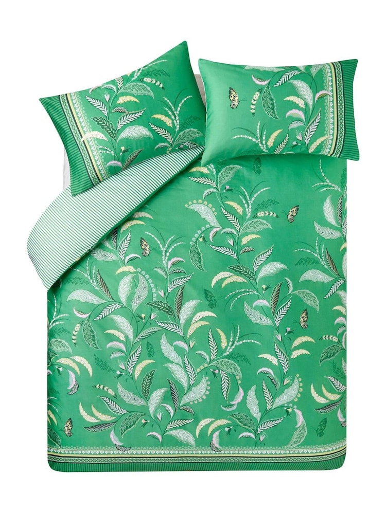 Sara Miller Spring Green Fern Garden Duvet Cover and Pillowcase Set - Image 4 of 4