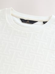 Ecru White Smart Textured T-Shirt - Image 2 of 3