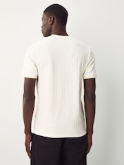 Ecru White Smart Textured T-Shirt - Image 4 of 7