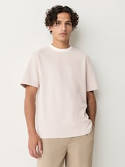 Neutral Herringbone Brushed Patterned T-Shirt - Image 1 of 8