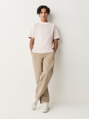 Neutral Herringbone Brushed Patterned T-Shirt - Image 2 of 8