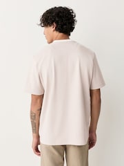 Neutral Herringbone Brushed Patterned T-Shirt - Image 3 of 8