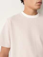 Neutral Herringbone Brushed Patterned T-Shirt - Image 5 of 8