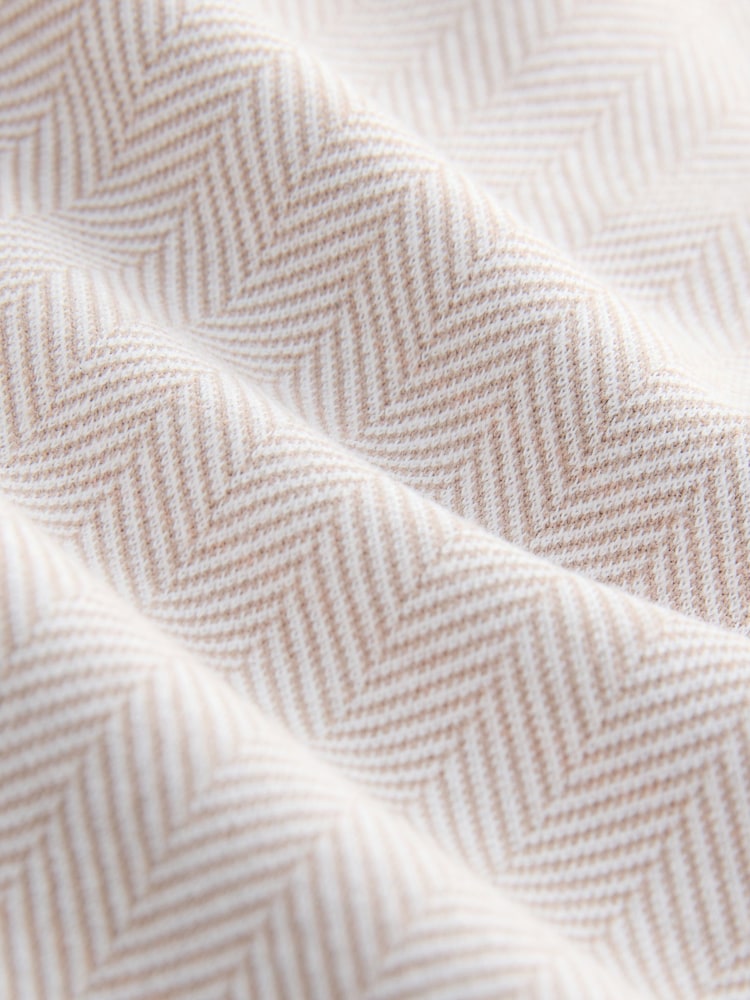 Neutral Herringbone Brushed Patterned T-Shirt - Image 8 of 8 Neutral Herringbone Brushed Patterned T-Shirt - Image 8 of 8