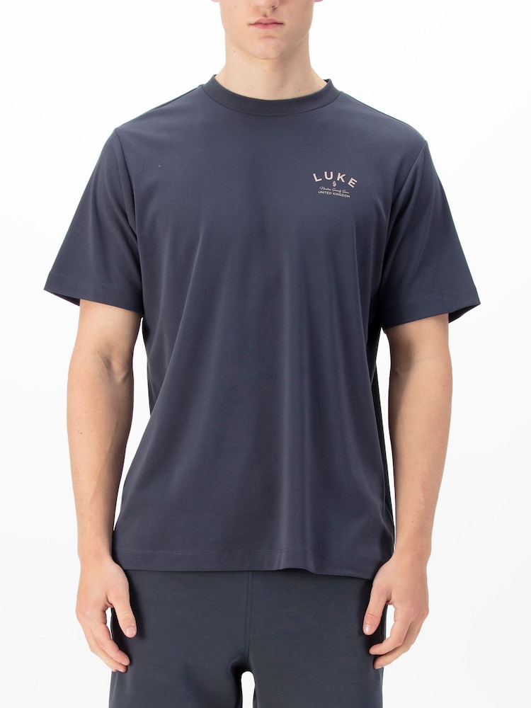 Luke 1977 Blue 100% Cotton Drayton Porpoise Relaxed Fit T-Shirt - Image 1 of 6