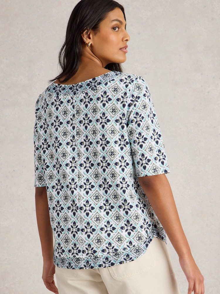 White Stuff White 100% Organic Cotton Weaver Jersey T-Shirt - Image 2 of 6