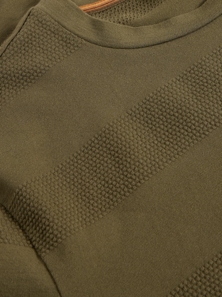 White Stuff Green Stirling Textured Short Sleeve 100% Cotton T-Shirt - Image 6 of 6