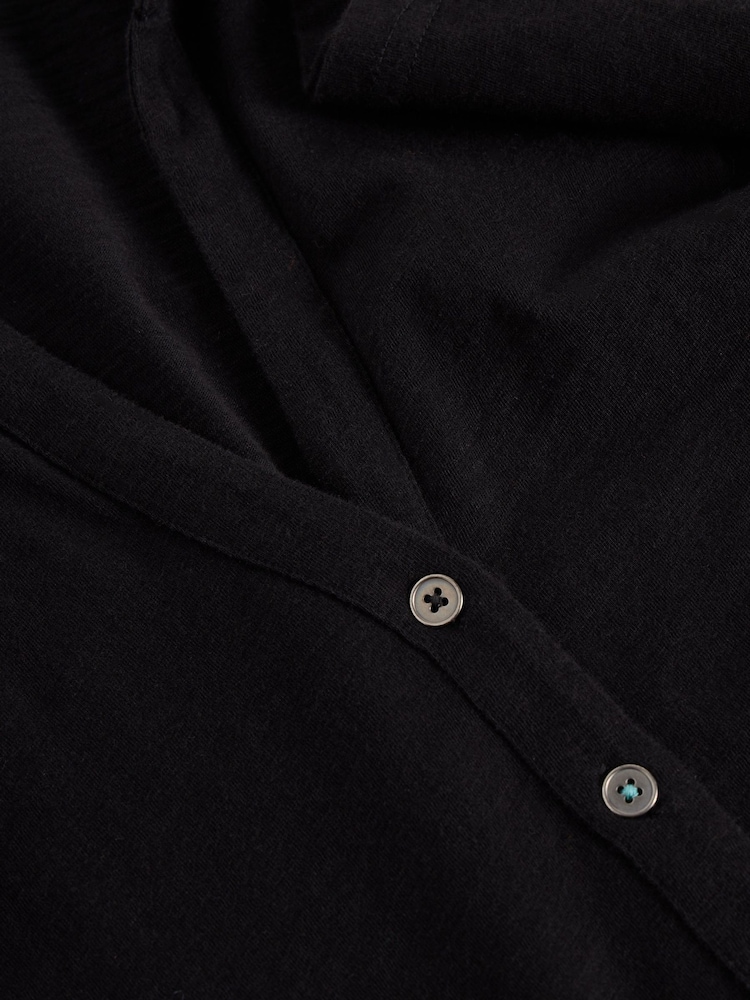 White Stuff Black 100% Cotton Annie Jersey Shirt - Image 6 of 6