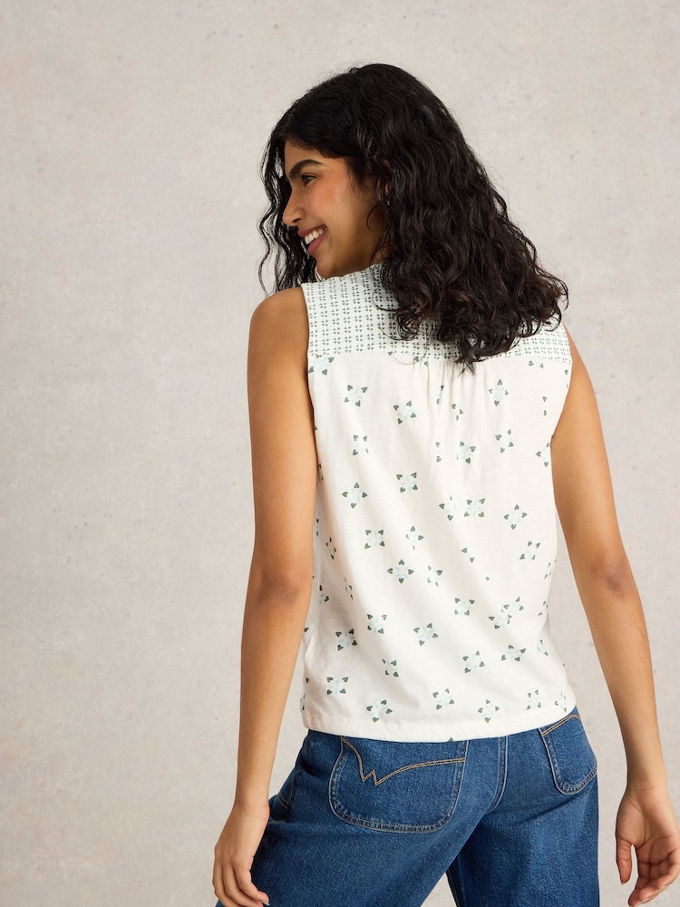 White Stuff White Tulip Sleeveless Cotton Shirt - Image 2 of 6