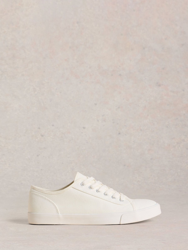 White Stuff White Peter Plimsoll Trainers - Image 1 of 4