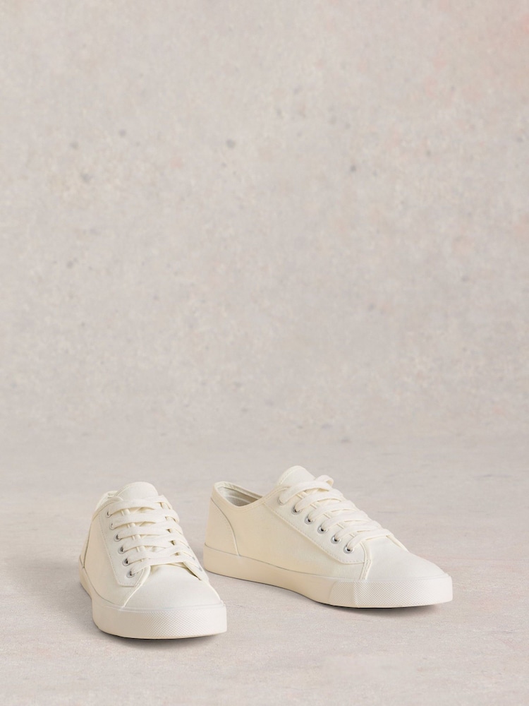 White Stuff White Peter Plimsoll Trainers - Image 2 of 4