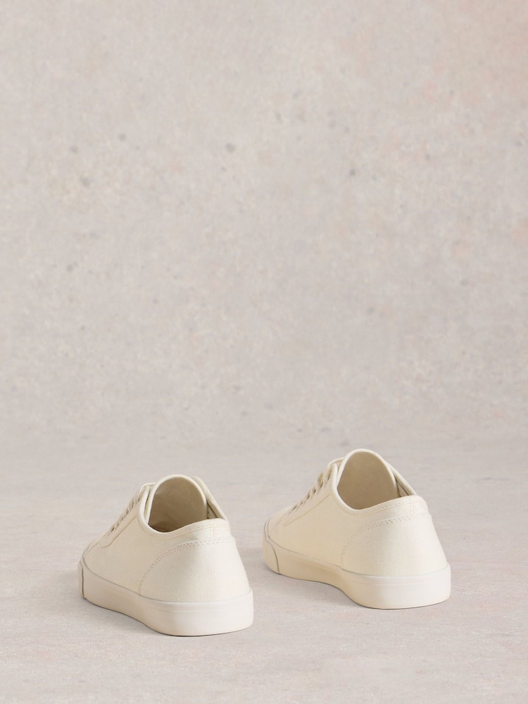 White Stuff White Peter Plimsoll Trainers - Image 3 of 4