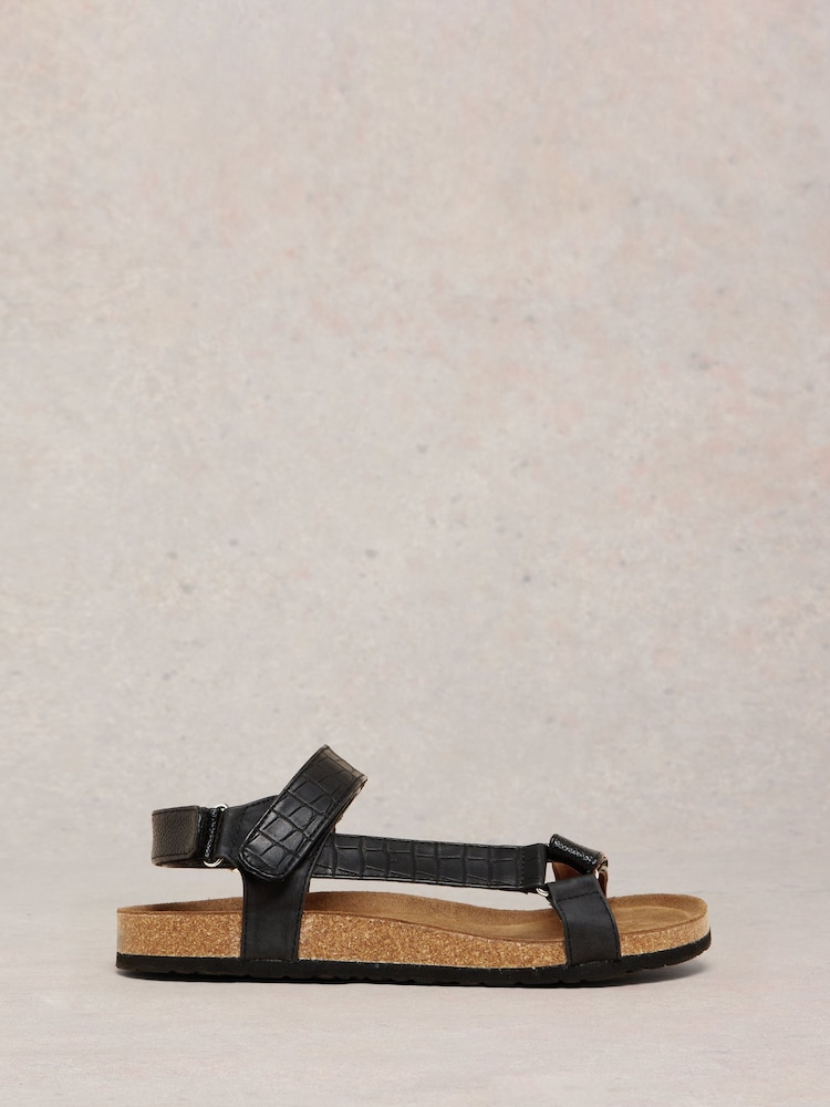 White Stuff Black Trek Footbed Sandals - Image 1 of 4