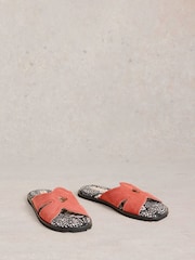 White Stuff Orange Floral Print Flip Flops Sandals - Image 2 of 4