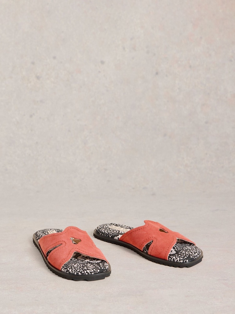 White Stuff Orange Floral Print Flip Flops Sandals - Image 2 of 4