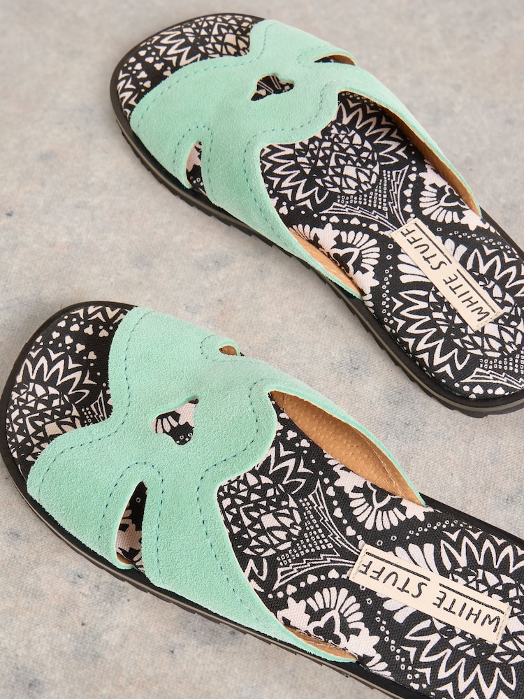 White Stuff Blue Floral Print Flip Flops Sandals - Image 4 of 4