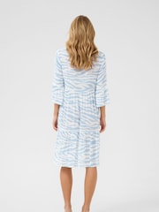 Kaffe Blue Edita Tiered Knee Length V-Neck Dress - Image 3 of 6