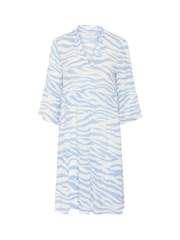Kaffe Blue Edita Tiered Knee Length V-Neck Dress - Image 5 of 6
