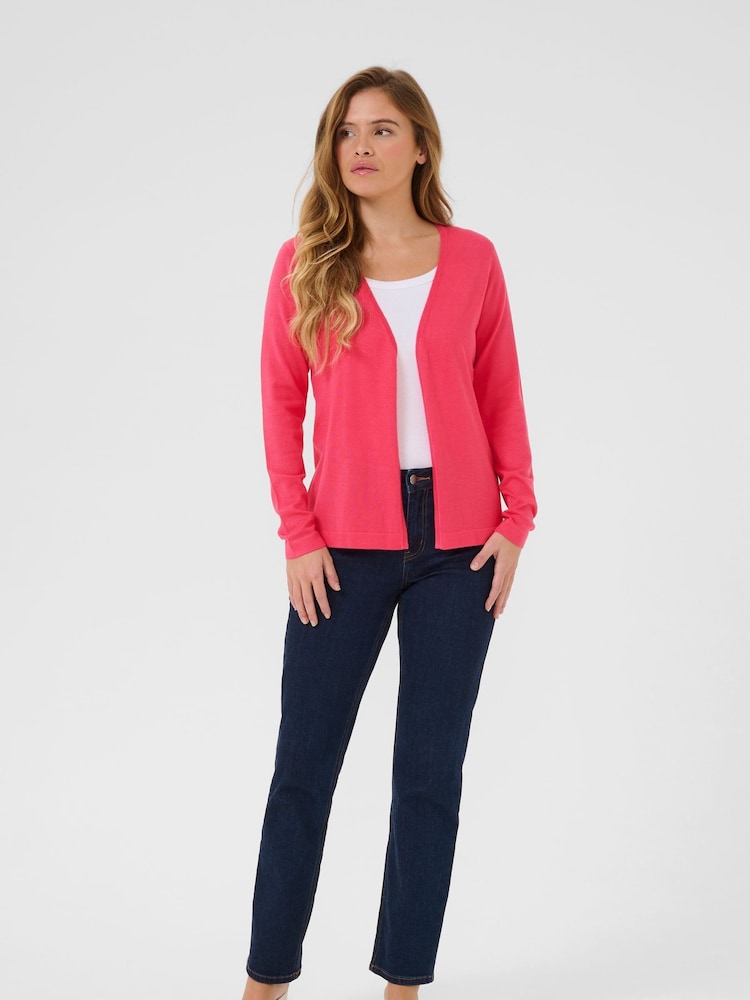 Kaffe Red Fenia Astrid Open Cardigan - Image 2 of 6 Kaffe Red Fenia Astrid Open Cardigan - Image 2 of 6