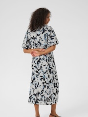 Kaffe Blue Kapaco Short Sleeve Midi Dress - Image 2 of 5
