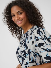 Kaffe Blue Kapaco Short Sleeve Midi Dress - Image 3 of 5