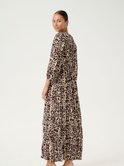 Kaffe Brown 3/4 Sleeve Maxi Dress - Image 3 of 5