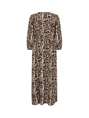 Kaffe Brown 3/4 Sleeve Maxi Dress - Image 5 of 5