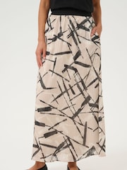 Kaffe Natural Kaarchy Graphic Print Maxi Skirt - Image 1 of 5