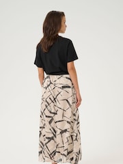 Kaffe Natural Kaarchy Graphic Print Maxi Skirt - Image 3 of 5